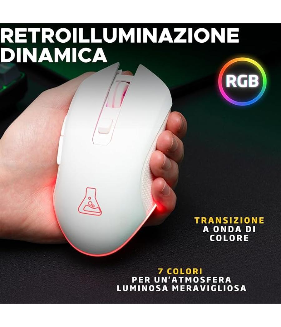 Gaming mouse wireless - 6400 dpi - white