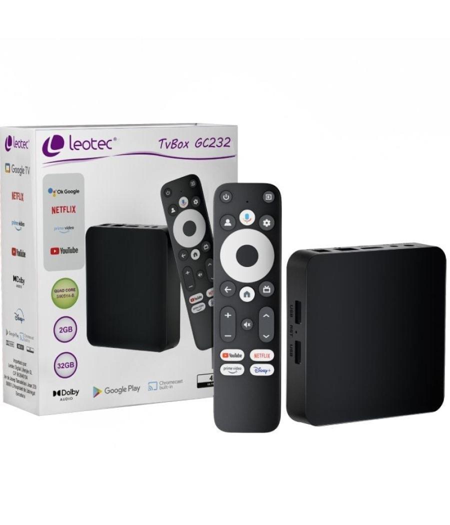 Android tv leotec tvbox 4k gc232/ 32gb