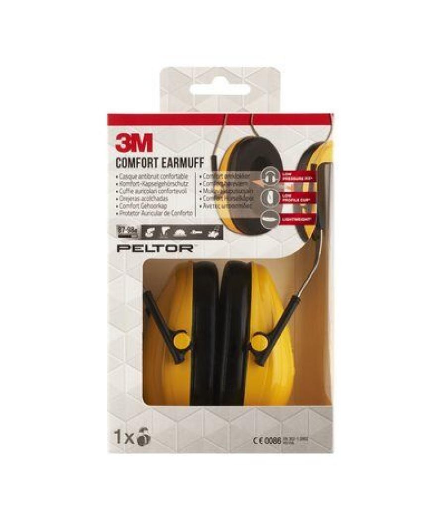 Cascos orejeras acolchadas con diadema proteccion auditiva peltor optime h510a-1 snr-27db amarillo 3m 7100334982