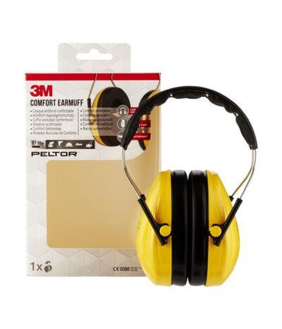 Cascos orejeras acolchadas con diadema proteccion auditiva peltor optime h510a-1 snr-27db amarillo 3m 7100334982