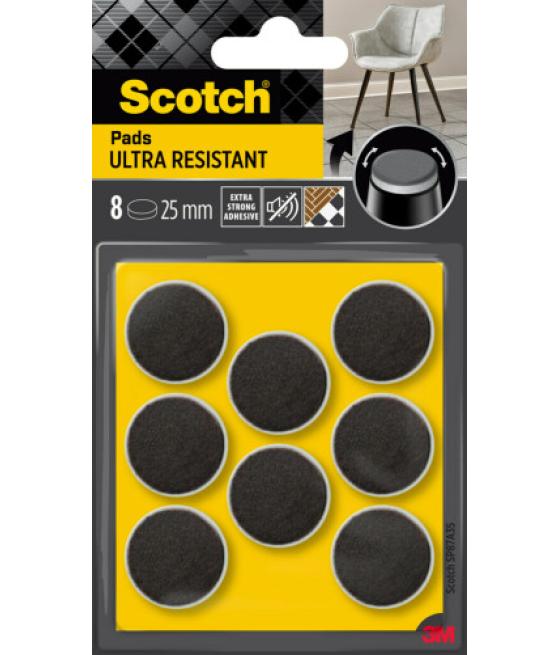 Blister 8 fieltros adhesivos ultra resistentes 25mm diametro negro sp87a35 scotch 7100309753