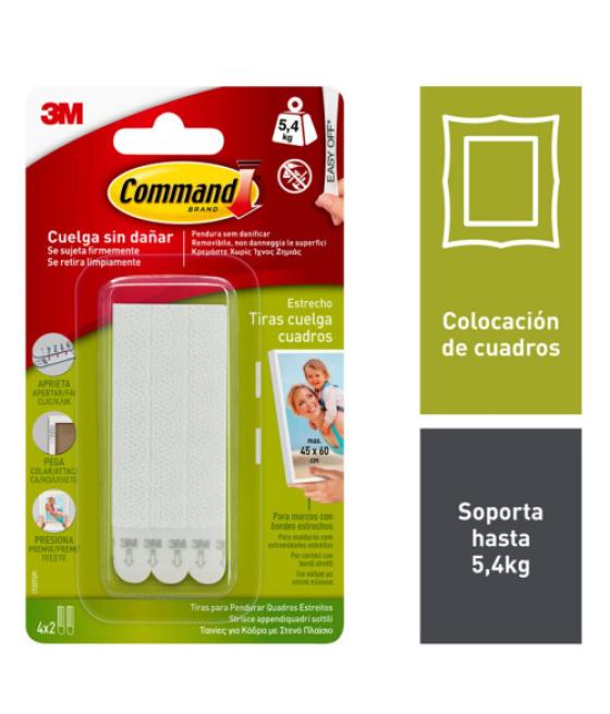 Blister tiras adhesivas estrechas para cuadros hasta 5,4kg command 17207 3m 7100127050