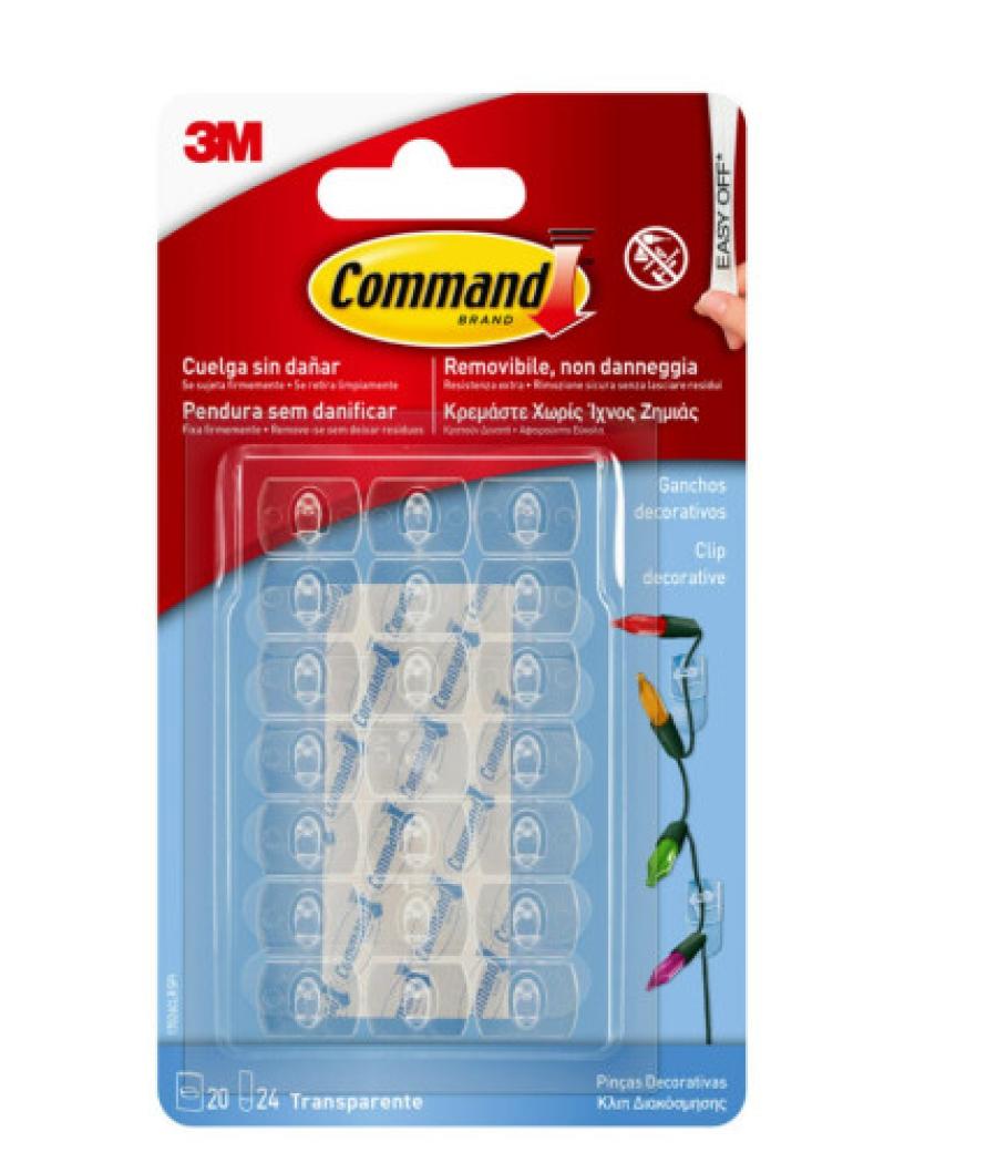 Blister 20 ganchos adhesivos decorativos transparentes command 17026clr 3m 7100309363