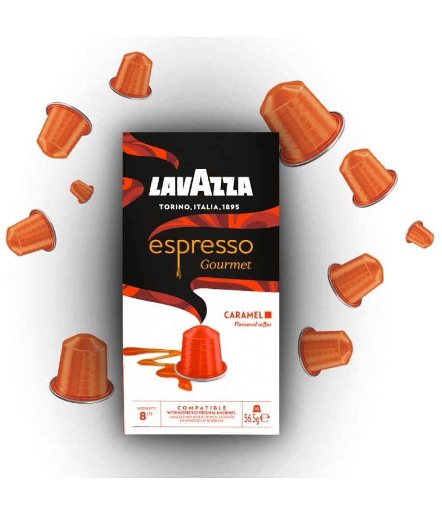 Cápsula lavazza espresso gourmet caramel para cafeteras nespresso/ caja de 10