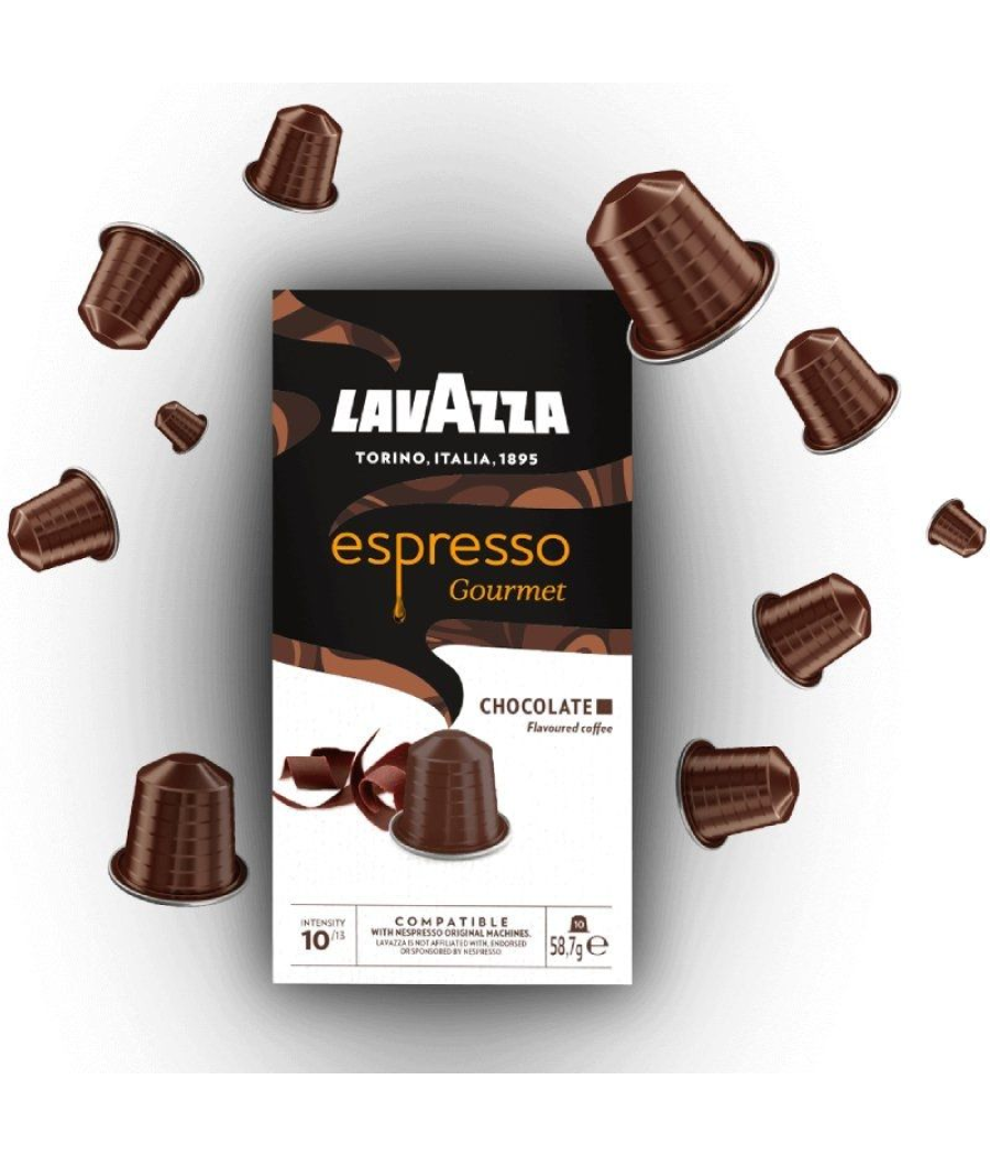 Cápsula lavazza espresso gourmet chocolate para cafeteras nespresso/ caja de 10