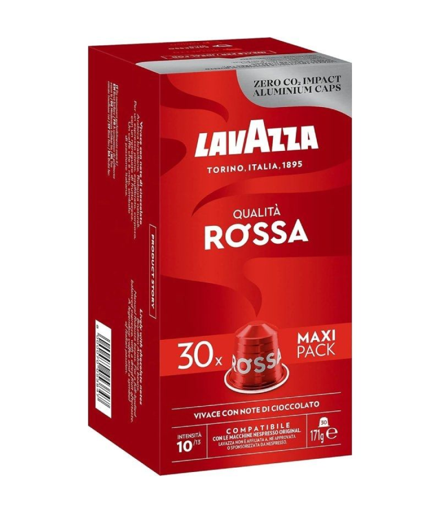 Cápsula lavazza qualitá rossa para cafeteras nespresso/ caja de 30