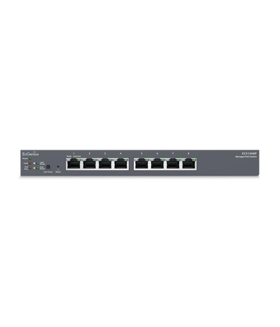 EnGenius ECS1008P switch Gestionado L2 Gigabit Ethernet (10/100/1000) Energía sobre Ethernet (PoE) Negro