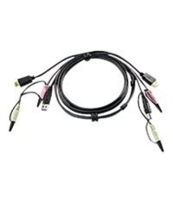 Aten 2l-7d02uh cable para video, teclado y ratón (kvm) 1,8 m negro