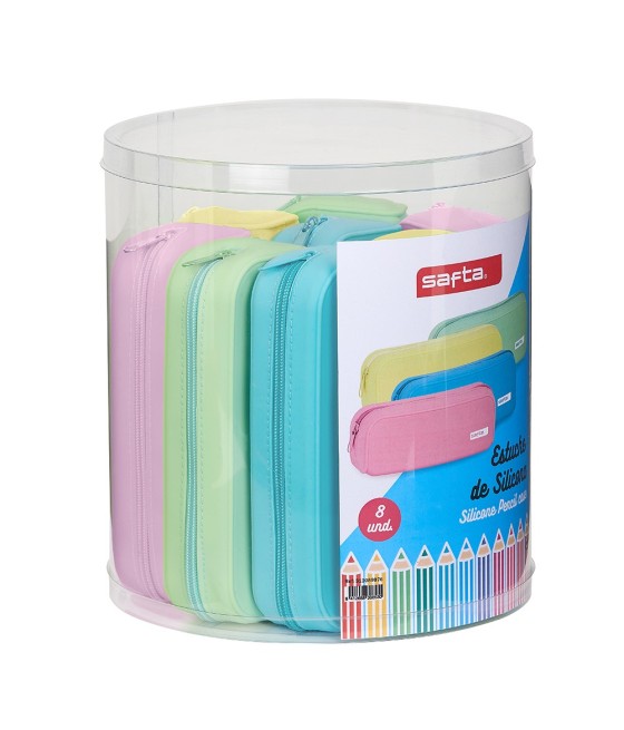 Safta set de 8 portatodos cuadrados silicona colores surtidos