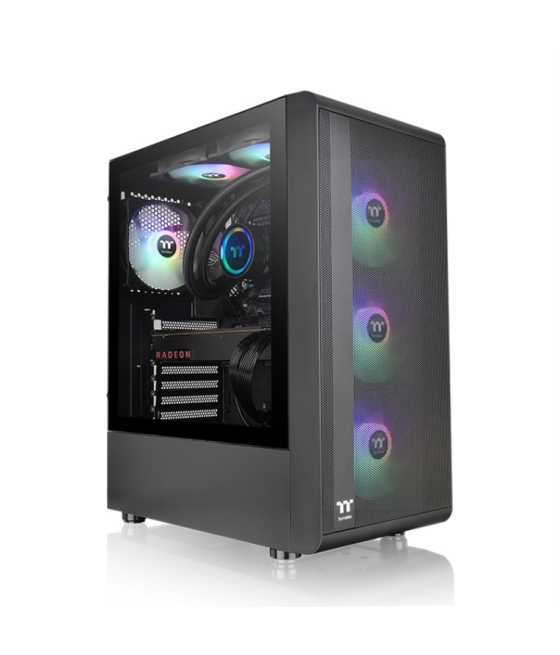 Caja thermaltake s200 tg atx 2xusb 3.0 argb sin fuente negro