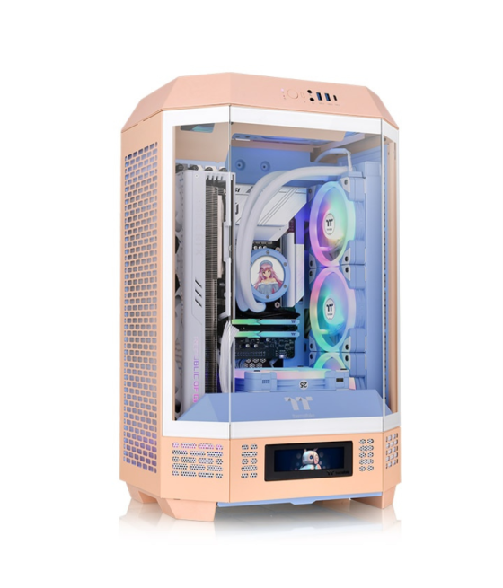 Caja thermaltake the tower t300 m-atx 2xusb 3.0 sin fuente naranja peach