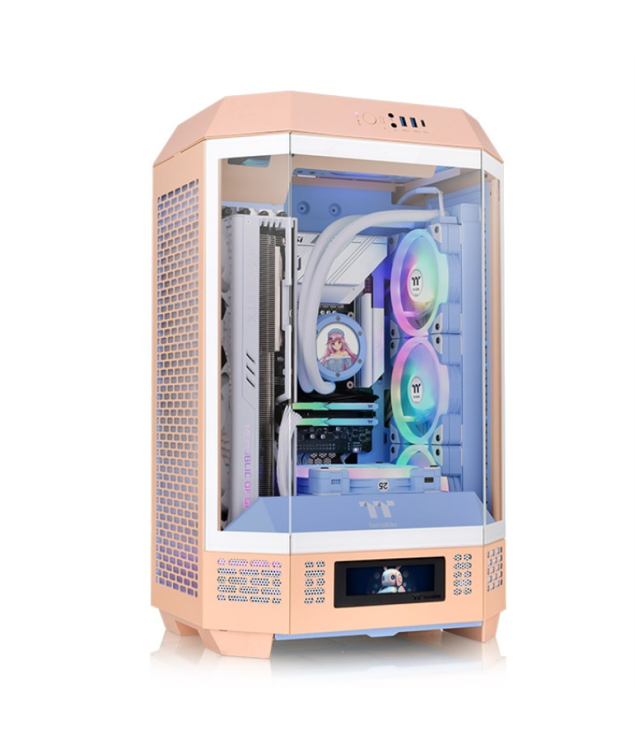 Caja thermaltake the tower t300 m-atx 2xusb 3.0 sin fuente naranja peach