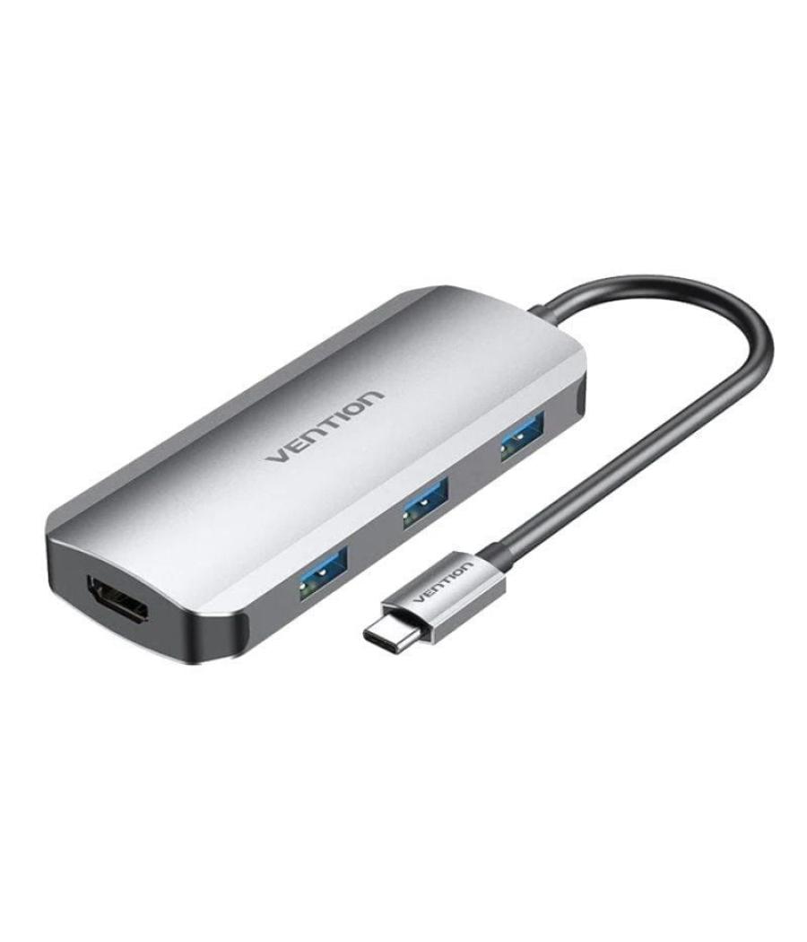 Docking usb tipo-c vention todhb/ 1xhdmi/ 3xusb/ 1xusb tipo-c pd/ gris