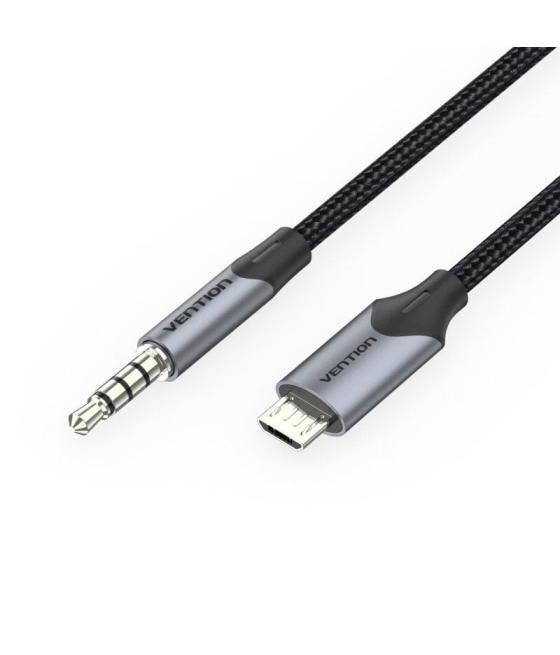 Cable conversor estéreo vention bdgbf/ microusb macho - jack 3.5 macho/ 1m/ negro