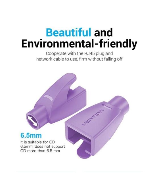 Funda protectora rj45 vention iodv0-100/ 100 uds/ morada