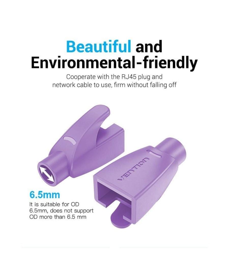 Funda protectora rj45 vention iodv0-100/ 100 uds/ morada