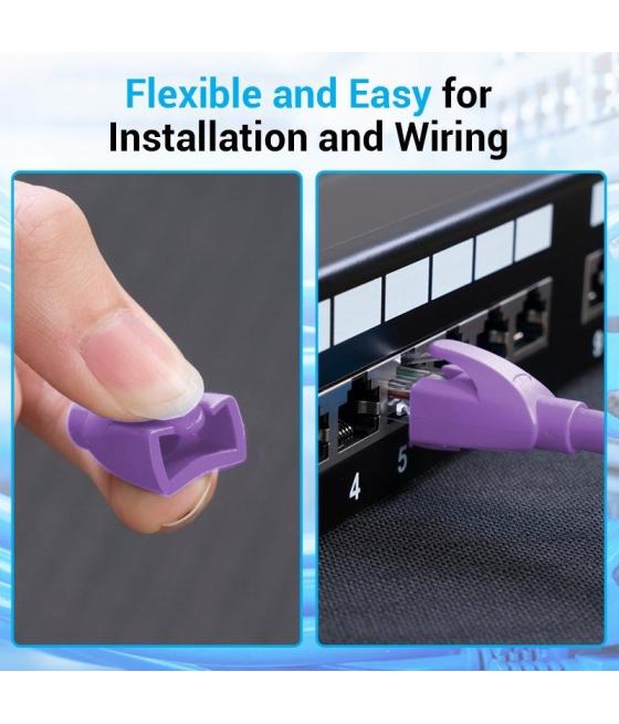 Funda protectora rj45 vention iodv0-100/ 100 uds/ morada