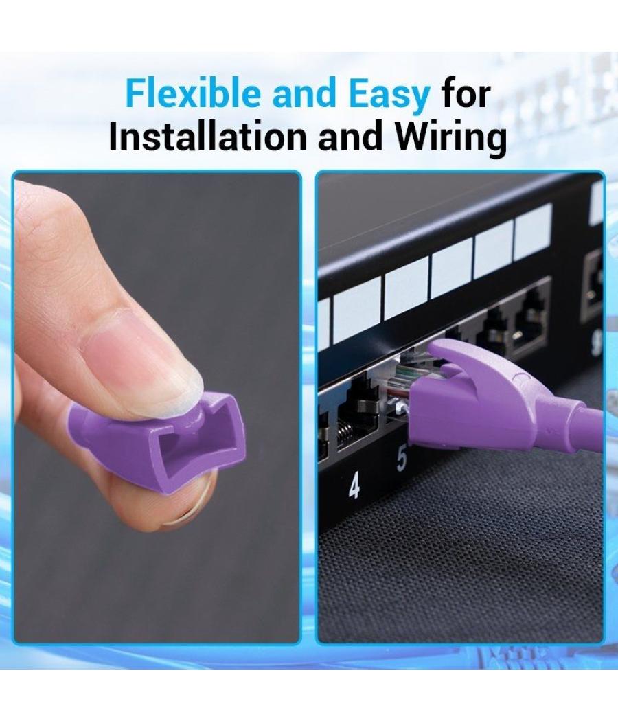 Funda protectora rj45 vention iodv0-100/ 100 uds/ morada