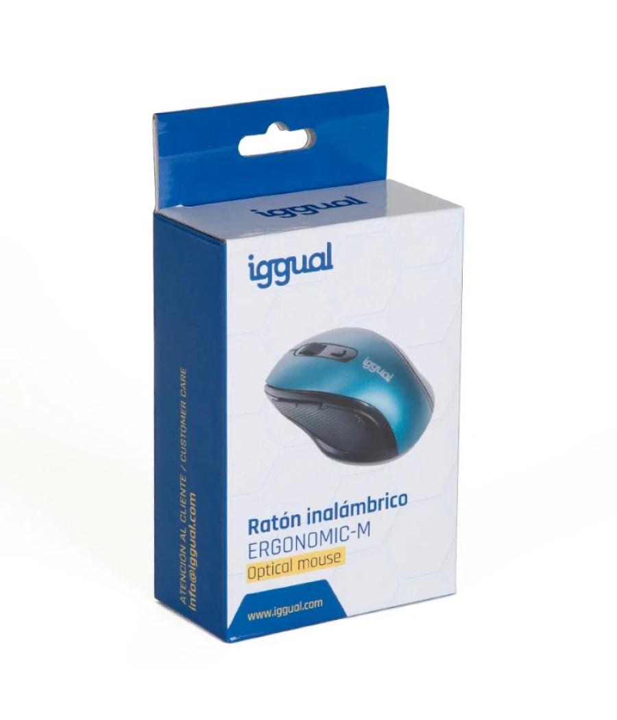 Iggual ratón inalámbrico ergonomic-m-1600dpi azul