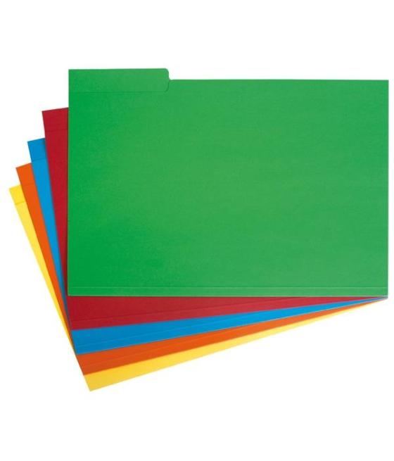 Grafoplás subcarpeta con pestaña lateral folio cartulina verde -50u-