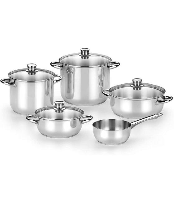 Pack batería de cocina monix optima2 ma50001/ cazo ø16cm/ ollas ø20 - 24cm/ cacerolas ø20 - 24cm/ acero inoxidable/ apta para in