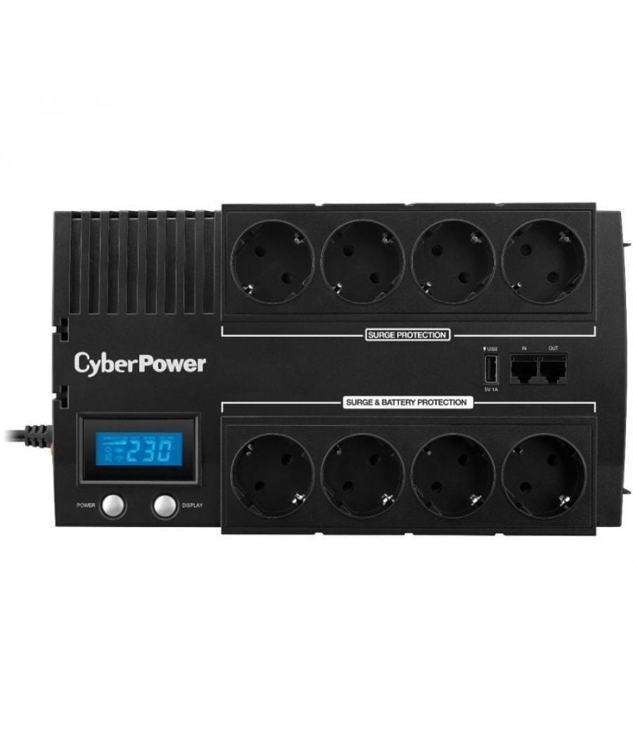 Sai línea interactiva cyberpower br700elcd/ 700va-420w/ 8 salidas/ formato bloque