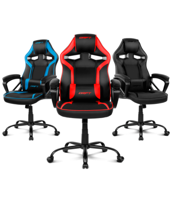 Drift dr50 silla para videojuegos de pc asiento acolchado tapizado negro, azul