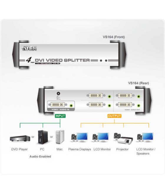 Aten vs164 divisor de video dvi 4x dvi