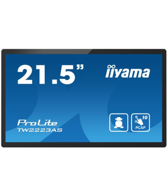 Iiyama tw2223as-b2 pantalla de señalización panel plano interactivo 54,6 cm (21.5") wifi 400 cd / m² full hd negro pantalla táct