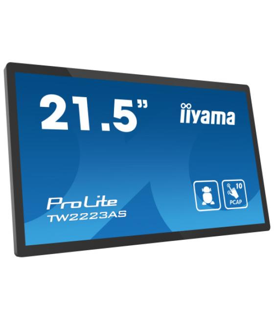 Iiyama tw2223as-b2 pantalla de señalización panel plano interactivo 54,6 cm (21.5") wifi 400 cd / m² full hd negro pantalla táct