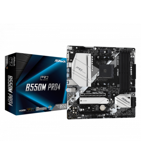 Asrock b550m pro4 amd b550 zócalo am4 micro atx