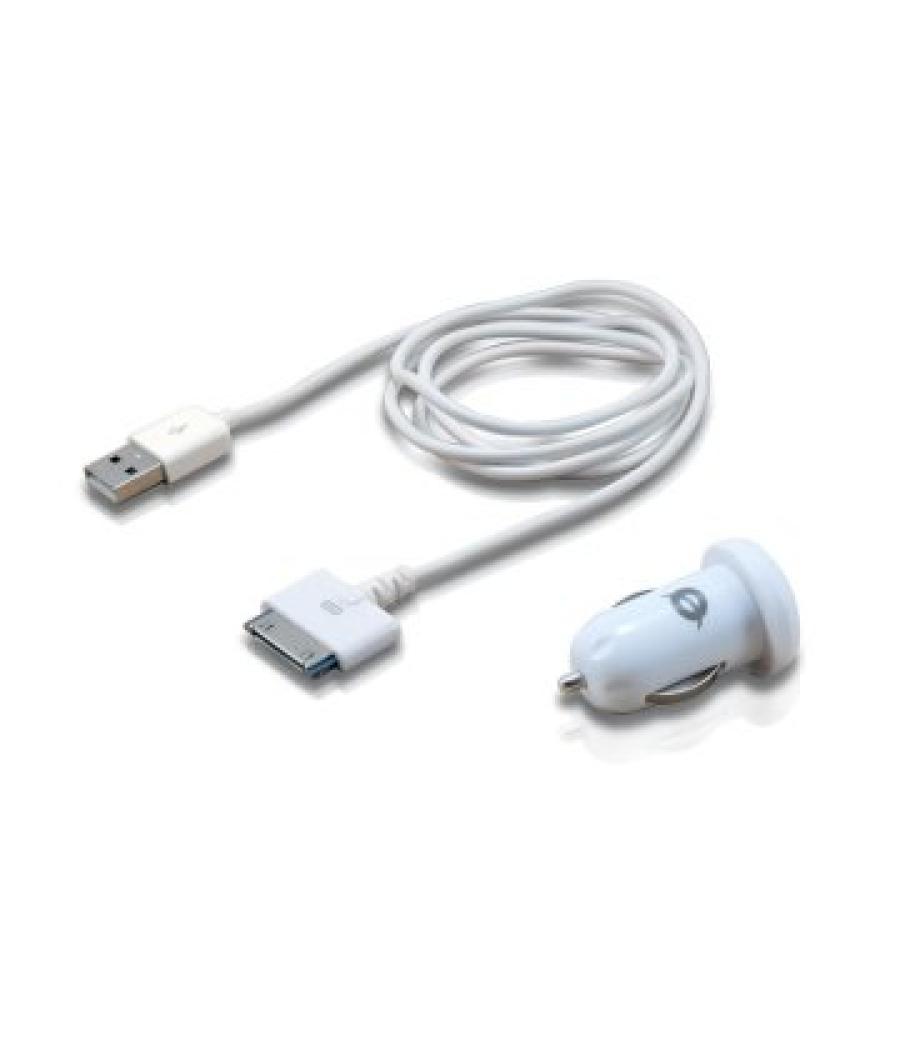 Kit apple cargador conceptronic para coche a 2 usb 5v 2a y cable usb apple 1105228