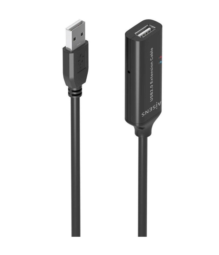 Cable alargador usb 2.0 aisens a101-0915/ usb macho - usb hembra/ 10m/ negro