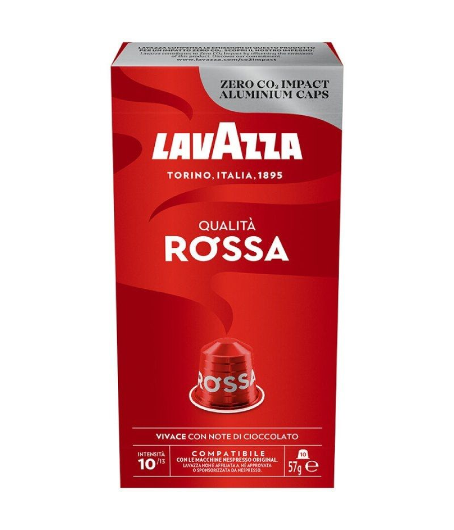 Cápsula lavazza qualitá rossa para cafeteras nespresso/ caja de 10