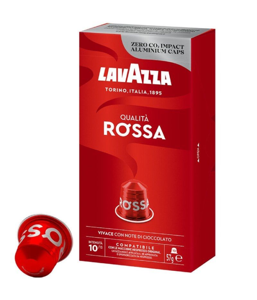 Cápsula lavazza qualitá rossa para cafeteras nespresso/ caja de 10