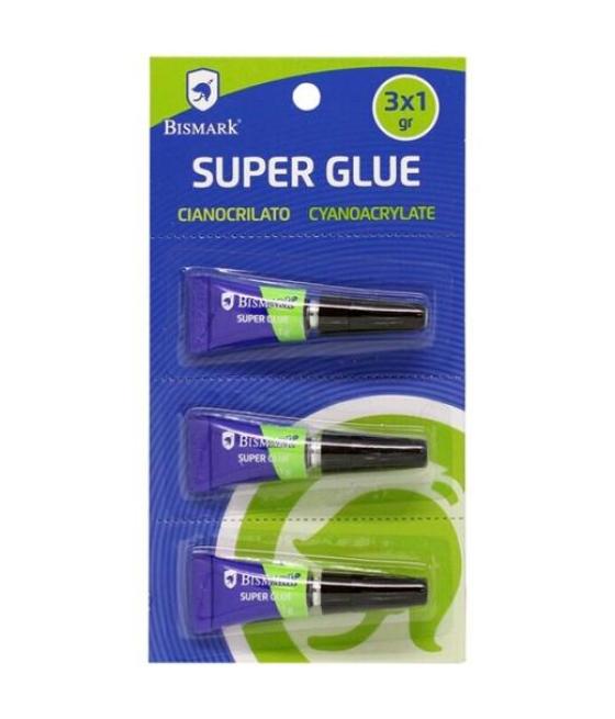 Bismark pegamento instantáneo super-glue 1gr blister 3 ud