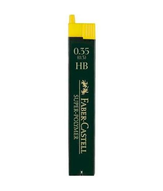Faber castell minas super-polymer 0,3mm hb estuche 12 ud grafito