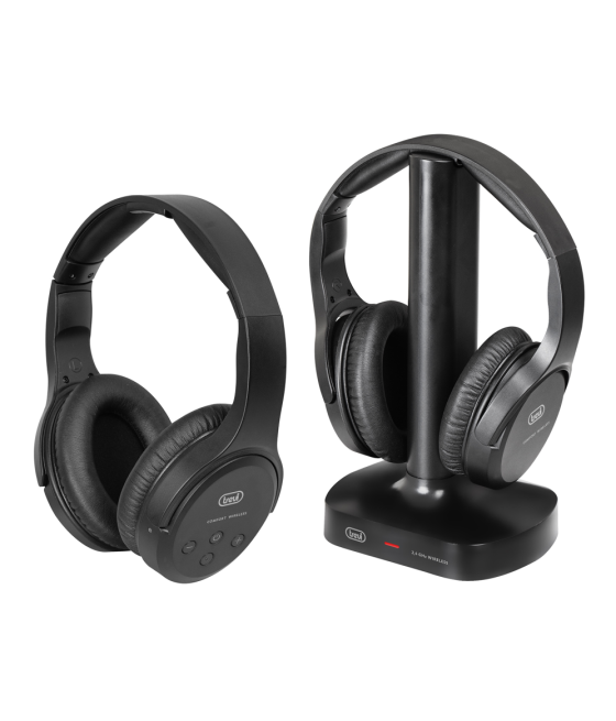 Auriculares diadema trevi frs 1580 tw set 2 ud recharg. wless tv headphones blk