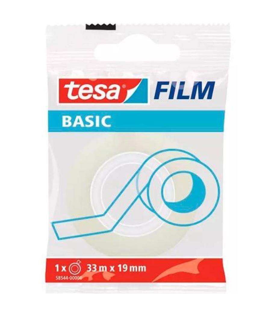 Tesa film cinta adhesiva transparente basic rollo 19mm x 33m