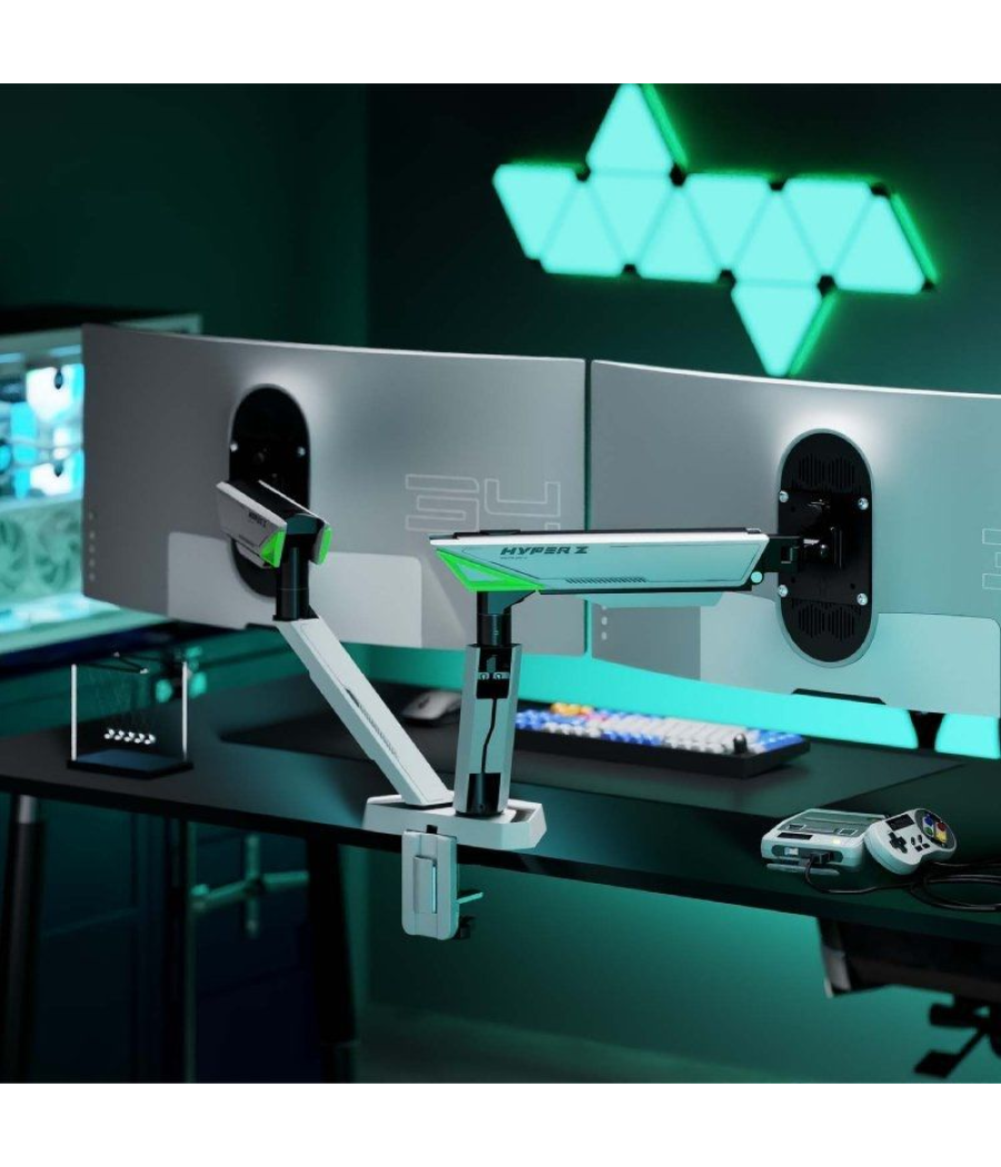 Soporte gaming para 2 monitores aisens dt38tsr-345/ hasta 16kg