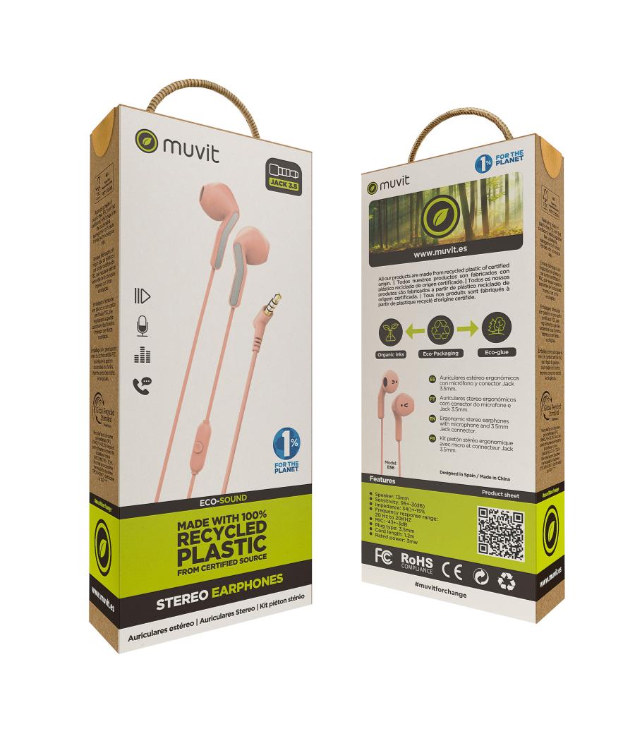 Auriculares muvit e56 rosa