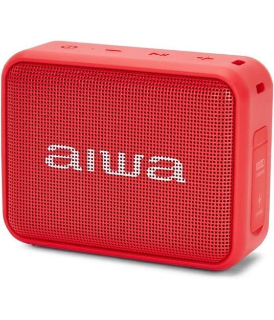 Altavoz con bluetooth aiwa bs-200rd/ 6w/ 1.0/ rojo