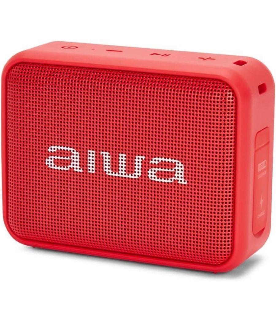 Altavoz con bluetooth aiwa bs-200rd/ 6w/ 1.0/ rojo