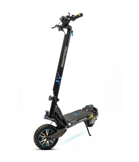 Patinete eléctrico smartgyro crossover dual max 2 lr certificado/ motor 1000w/ ruedas 10'/ 25km/h/ autonomía 70km/ negro