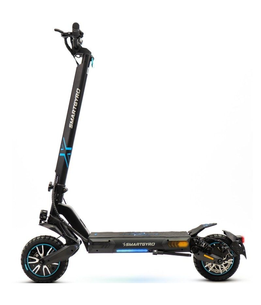 Patinete eléctrico smartgyro crossover dual max 2 lr certificado/ motor 1000w/ ruedas 10'/ 25km/h/ autonomía 70km/ negro