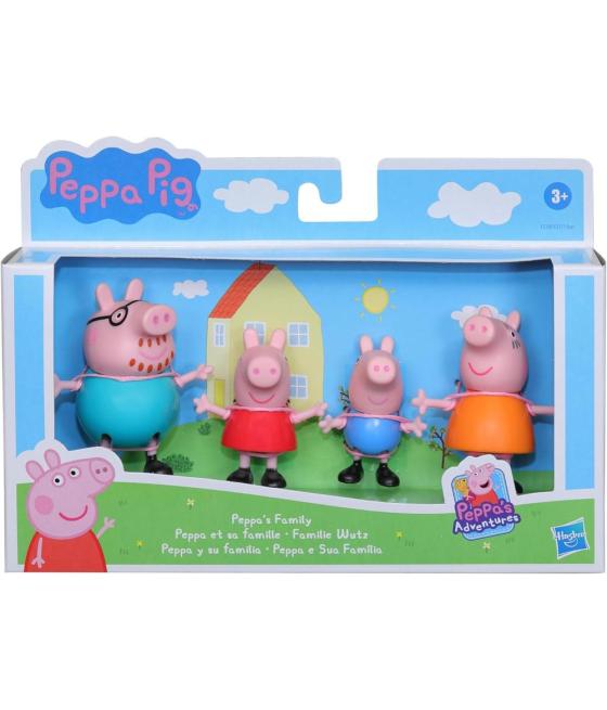 Set de 4 figuras peppa pig y su familia