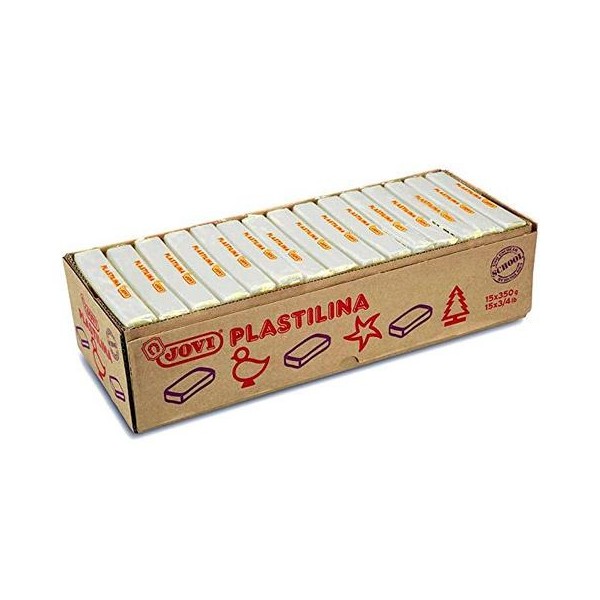 Jovi plastilina unicolor caja 15 pastillas 350gr blanco