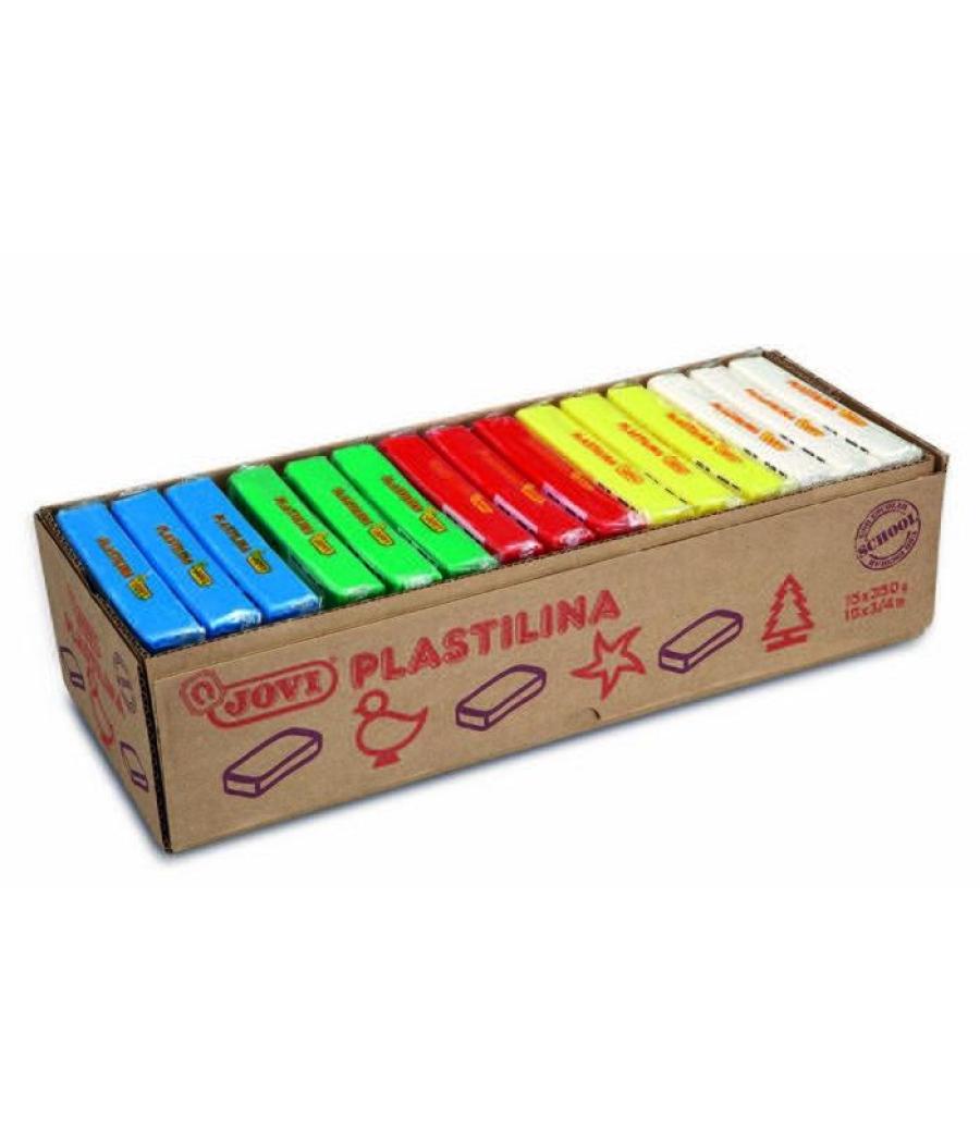 Jovi plastilina caja expositora 15 pastillas 350gr 5 c/surtidos básicos