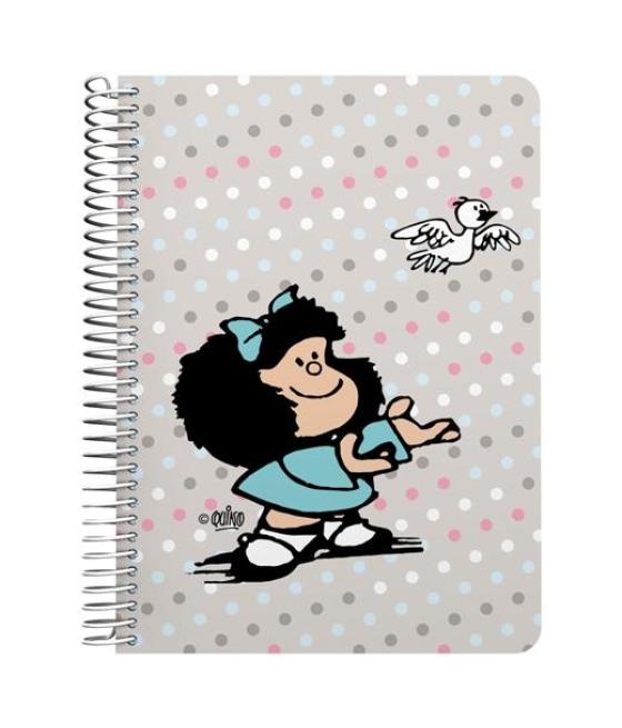 Grafoplás cuaderno espiral 4º 80h 4x4 90gr tapa pp mafalda bird