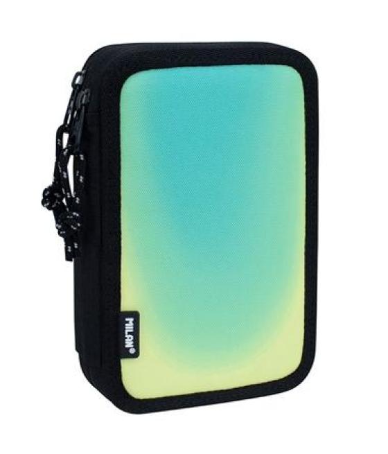 Milan plumier 2 pisos c/contenido sunset negro/verde